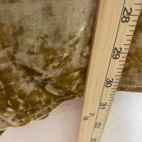 Andrée By Unit Gold Velvet Embroidered Open Cardigan Womens Size S Mustard Yello - Picture 7 of 9